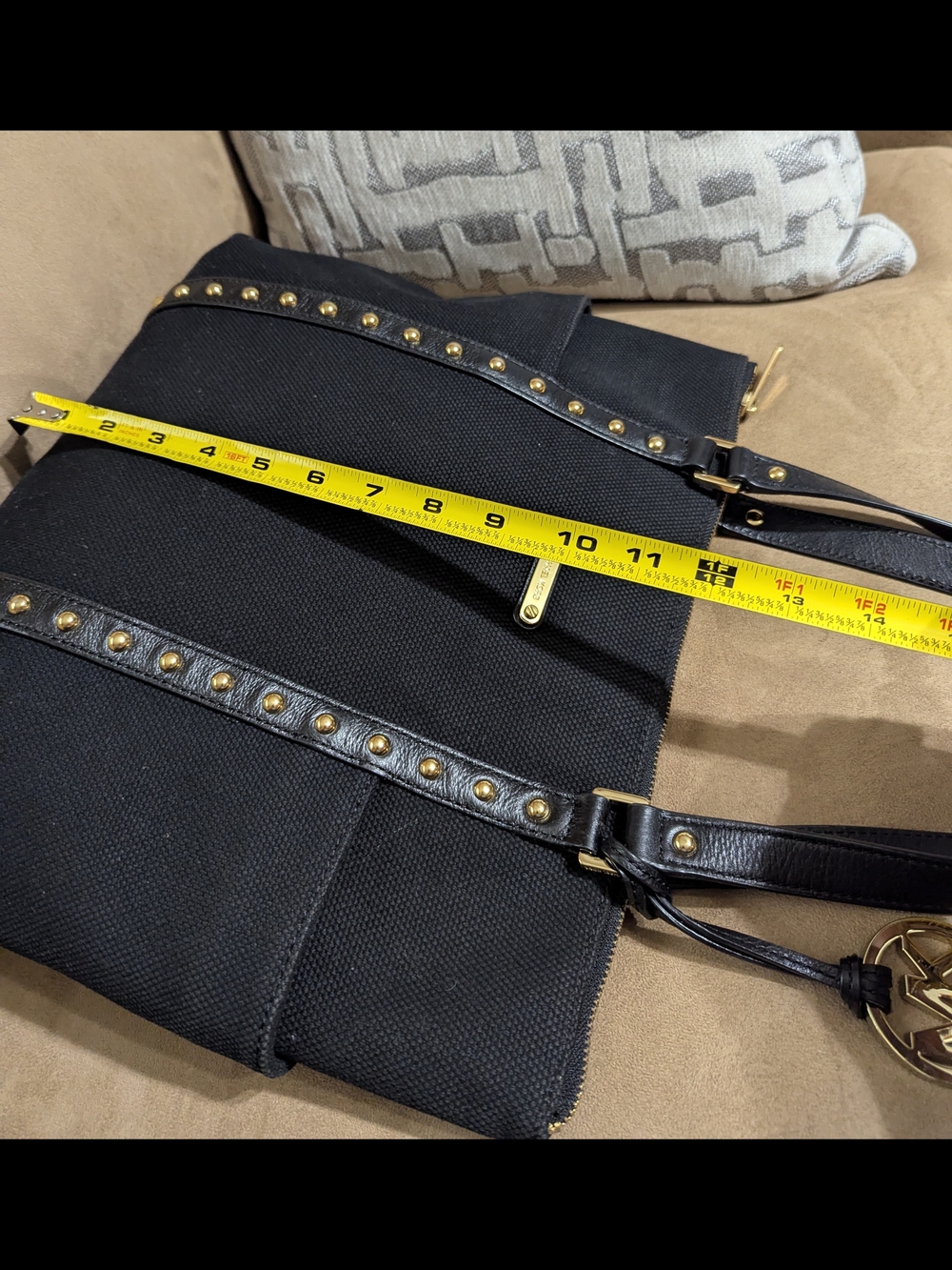 Michael Kors Black Studded Tote Bag - Picture 6 of 8